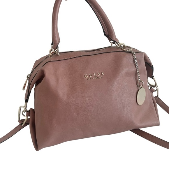 Guess large handbag crossbody NWOT pink mauve women’s purse pockets long strap - Picture 6 of 16